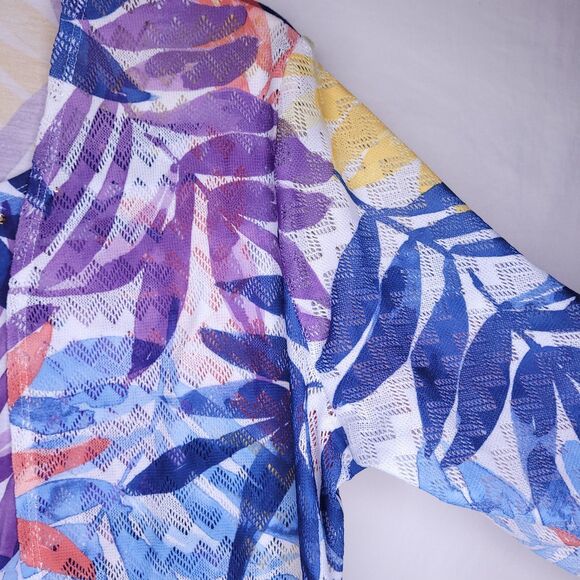 Alfred Dunner Top Medium Petite Colorful Tropical Floral - Picture 4 of 10